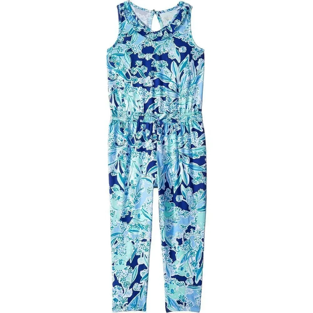 Lilly Pulitzer Vala printed‎ Jumpsuit Girls Sz XL Royal Purple Koalafications